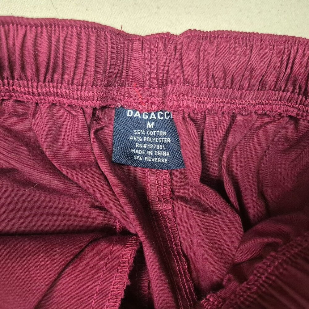 Dagacci Unisex Burgundy Medical Scrubs Uniform Shirt & Pants Sz M NEW!!! - Picture 5 of 5